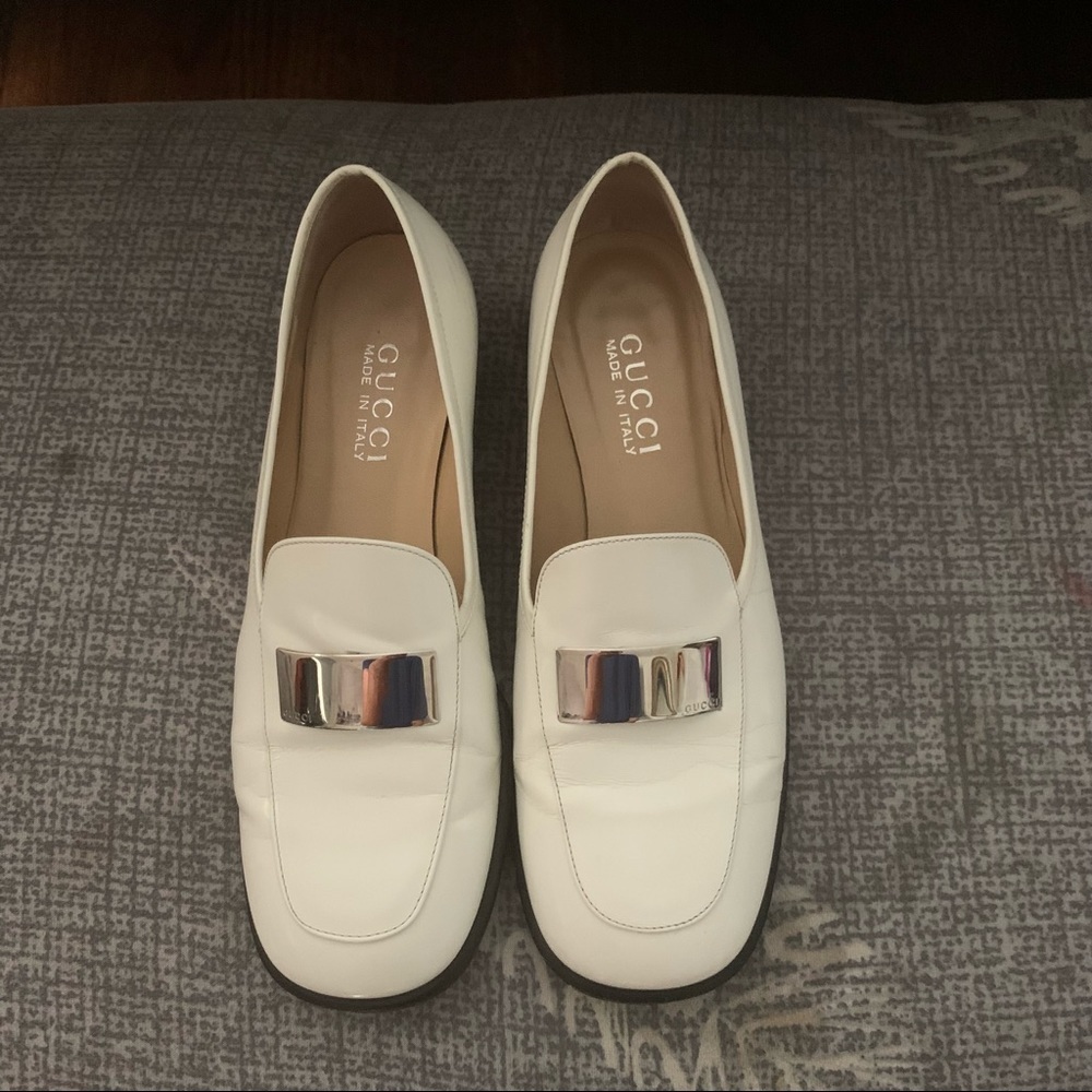 Gucci leather square toe loafer
